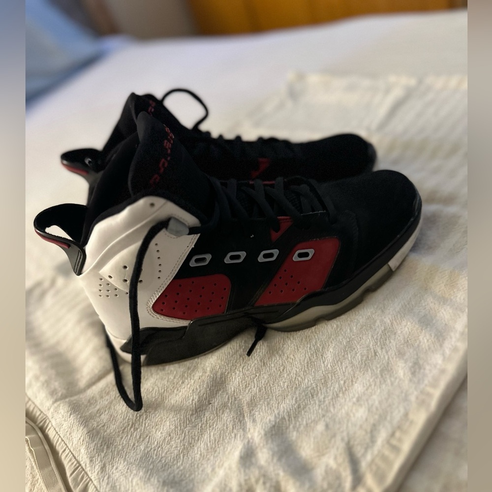 Jordan Black and Red High-Top Sneakers